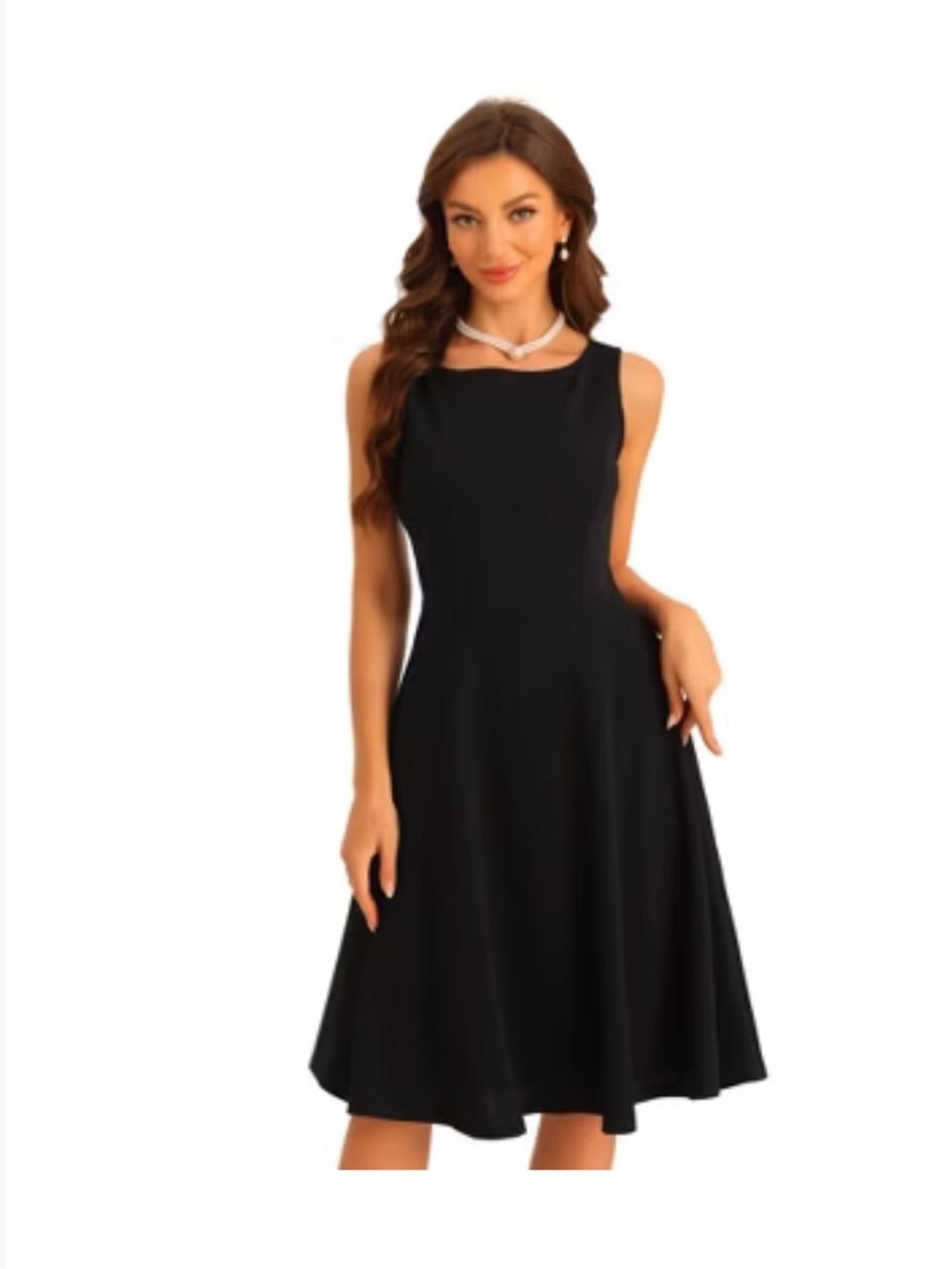 NWT Allegra K Black Sleeveless Midi Dress S